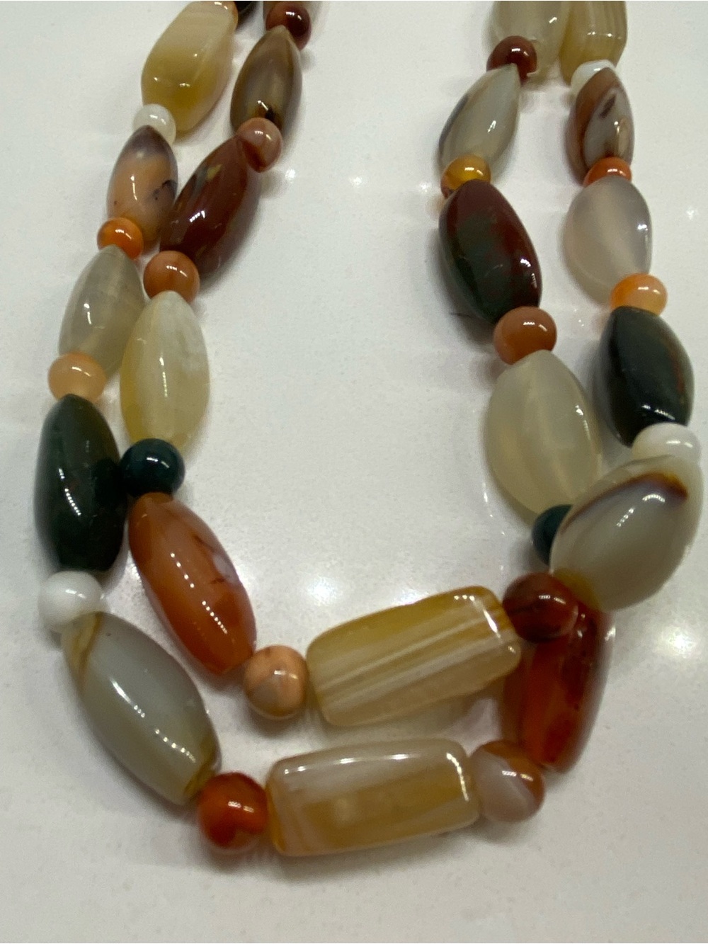 Multi-Color Boho Vintage Beggar Bead Agate Necklace - Women Jewelry - Picture 3 of 7